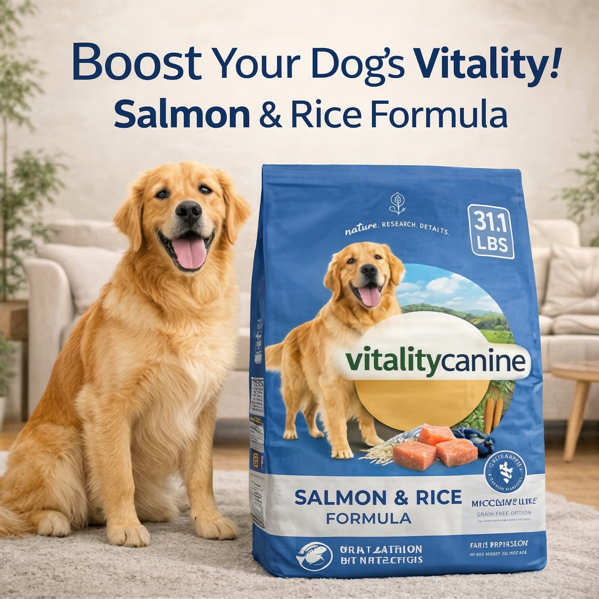 Vitality Canine Salmon & Rice Formula Dog Food 31.1 lbs